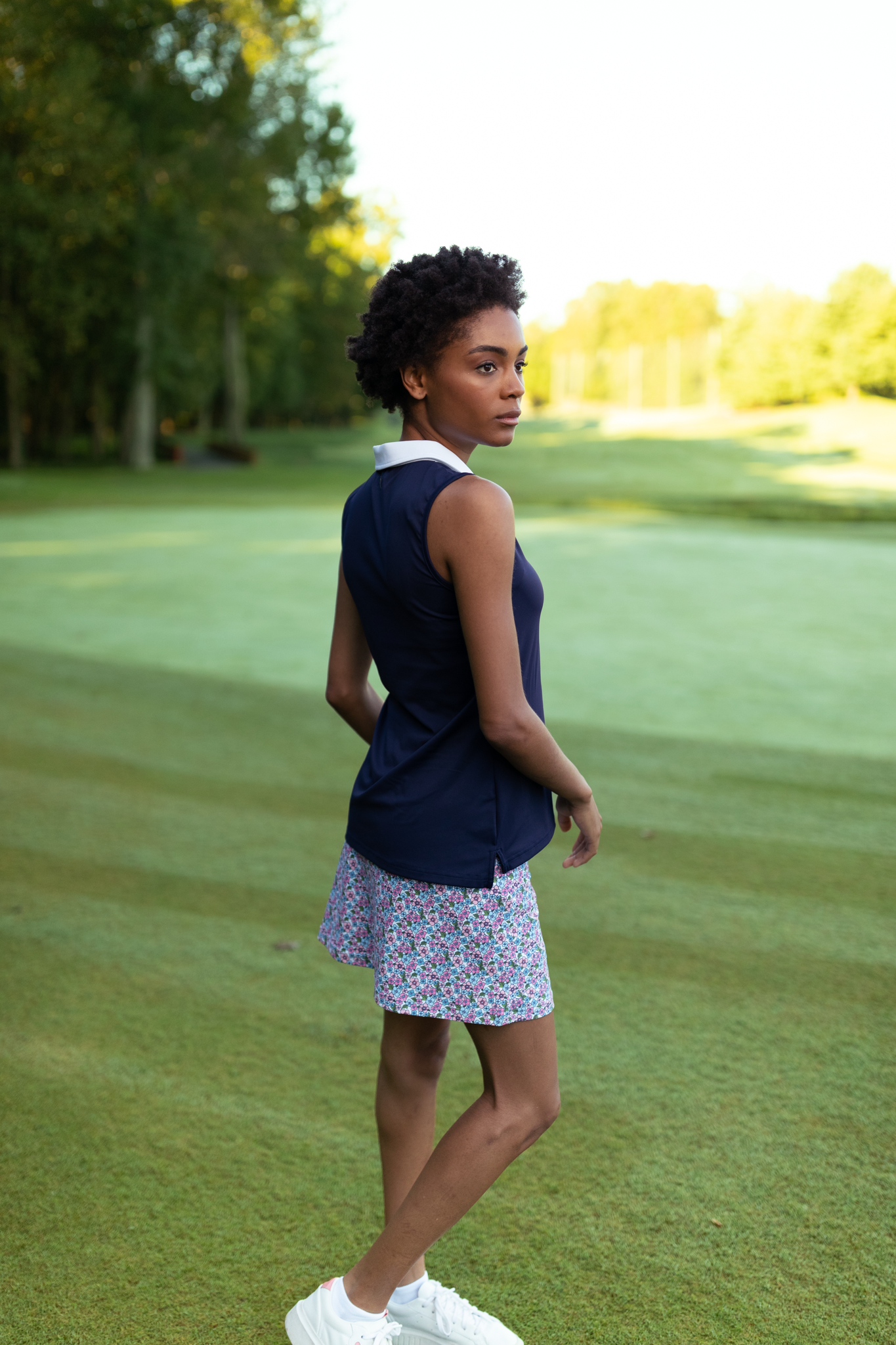 The Alice Top - Navy with White