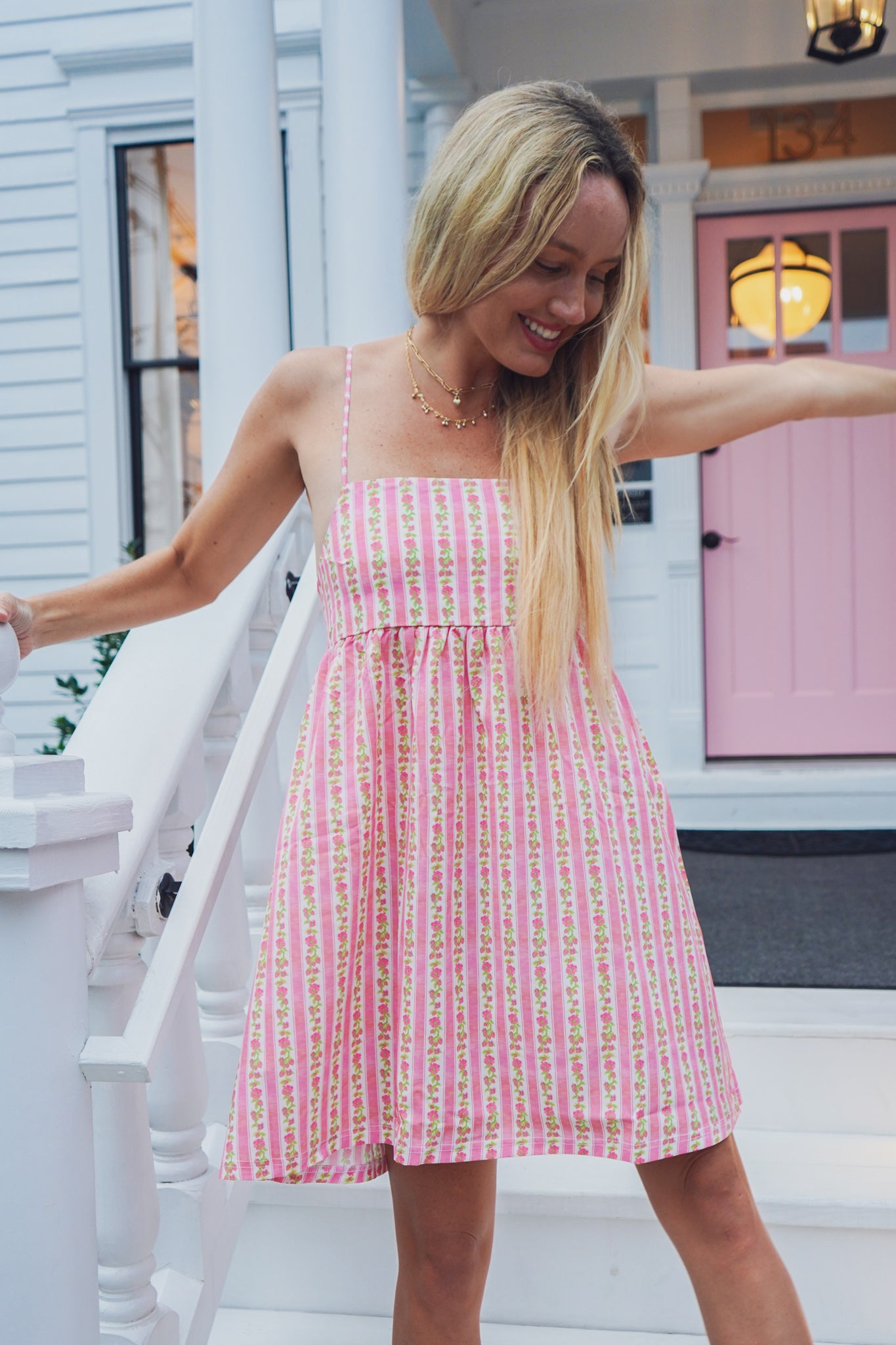 The Val Dress - Fruit Field Stripe